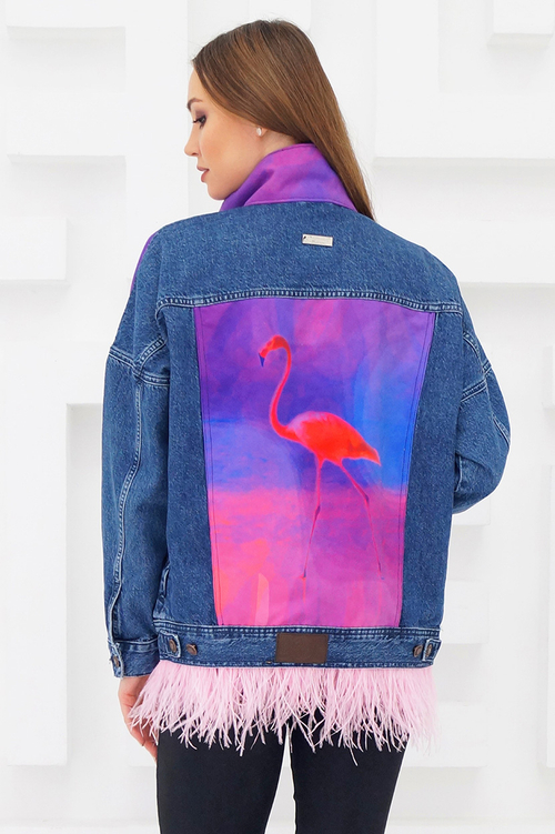 LIGVIANNI Джинсовая куртка Denim Jacket Flamingo