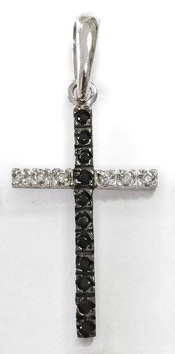 Ювелирная подвеска-крест с фианитами