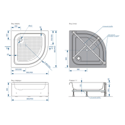 Поддон душевой Melodia Round High 90x90x30 угловой MTYRD9090H