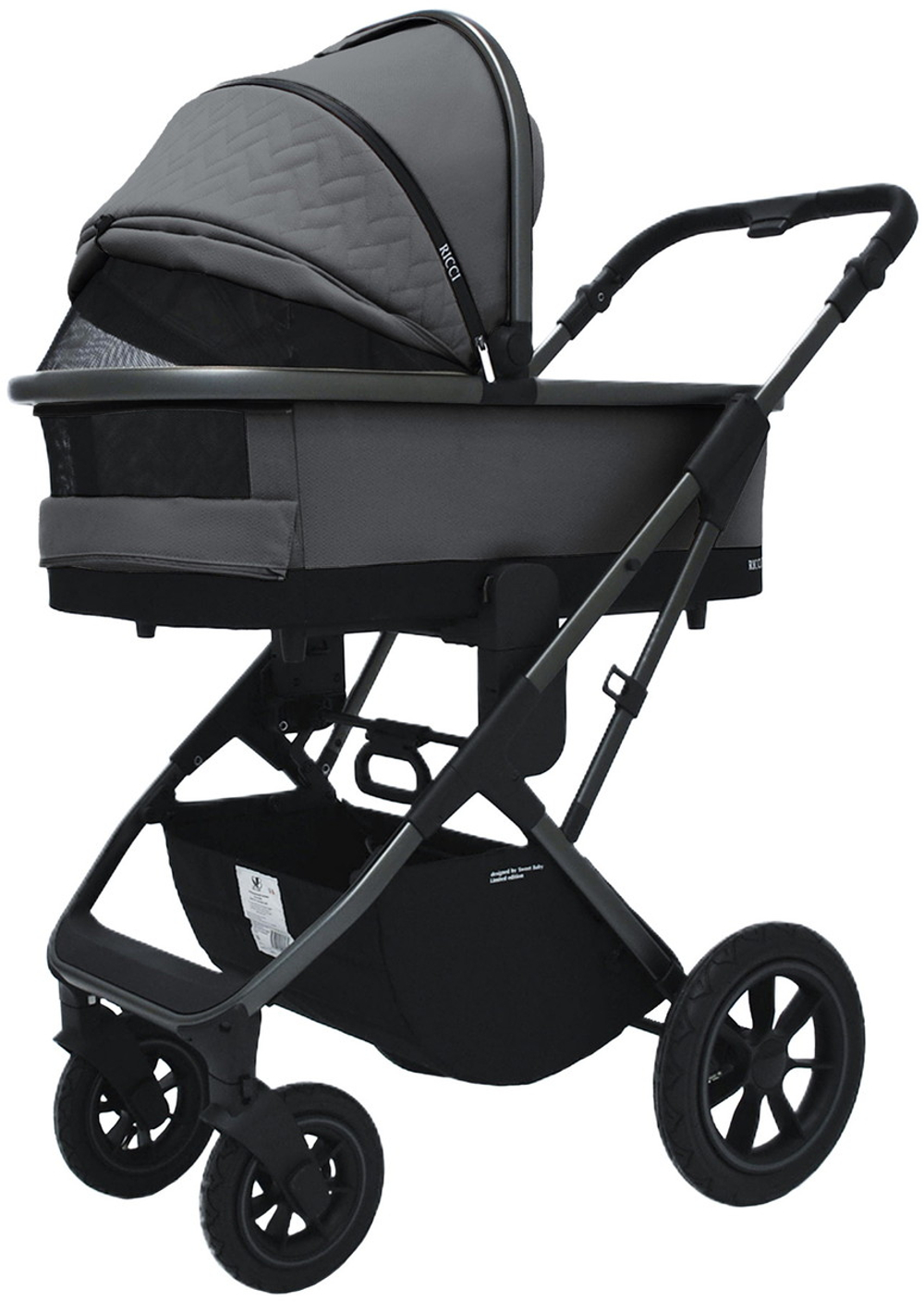 Коляска 3 в 1 Sweet Baby Ricci Air + автокресло Premier Black Steel Grey (Air)