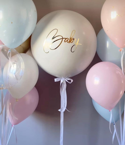 Гендерный шар любым цветом с индивидуальной надписью