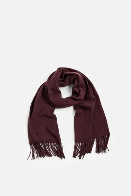 ZARA ШАРФ С БАХРОМОЙ, КАШТАНОВЫЙ