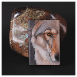 Кожаная обложка на паспорт «Волк»