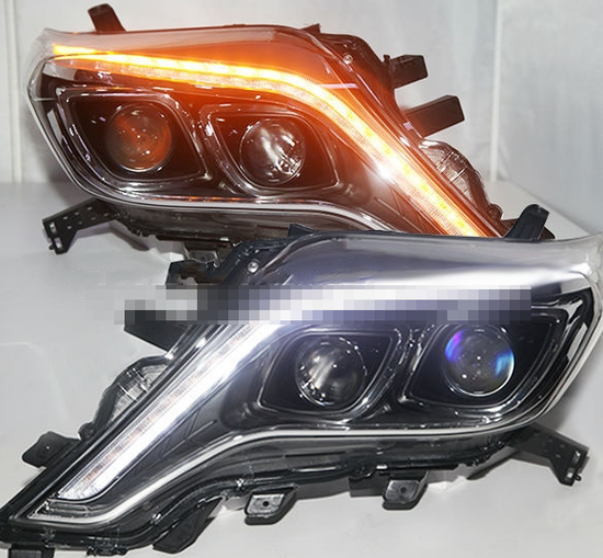 Передние фары Тойота Ленд Крузер Прадо 150 V7 Type [Комплект Л+П; яркие ходовые огни; электрокорректор; биксеноновая линза]