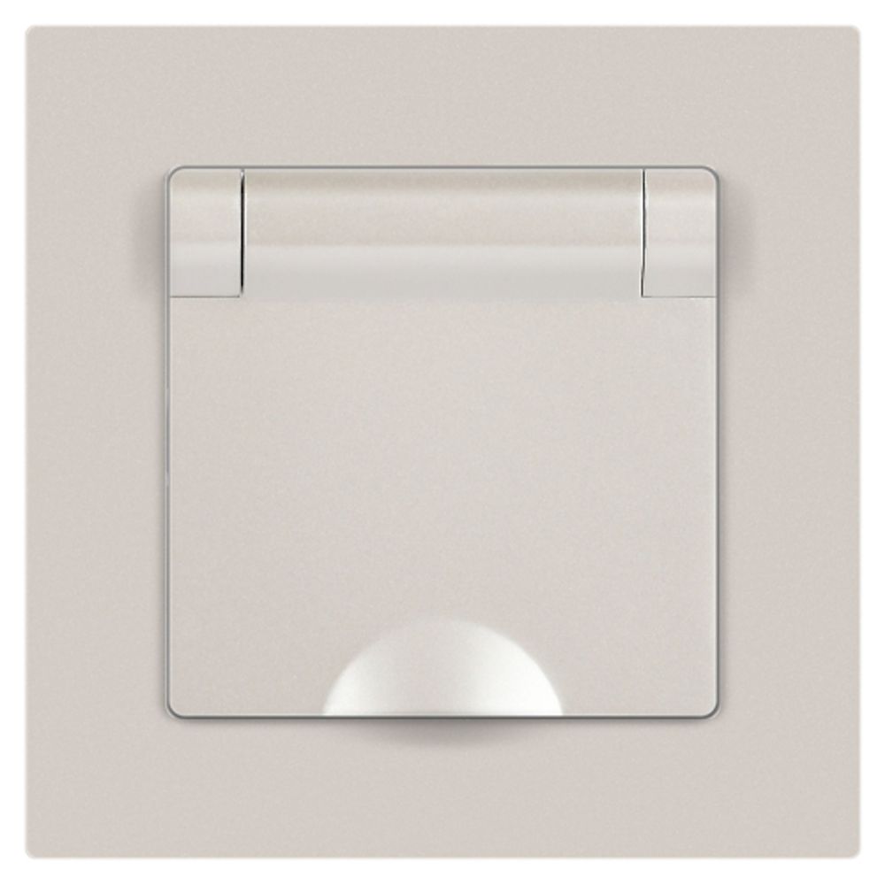 Розетка Intro Accent 6-203-06 с заземлением 2P+E Schuko с крышкой 16А-250В IP20 СУ AL/CU перламутр | Intro