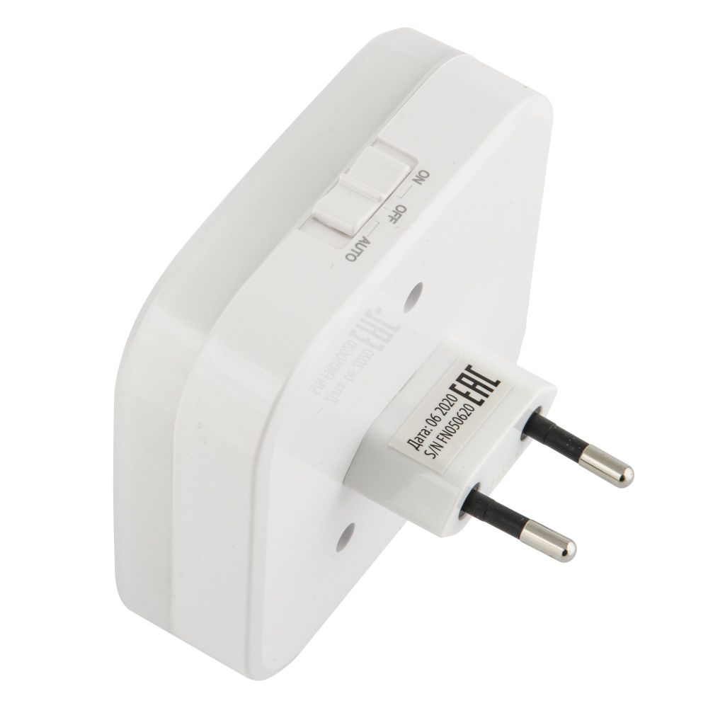 DTL-321 White-Sensor-2USB Светильник ночник с фотосенсором день-ночь. 2USB. Белый. ТМ Uniel