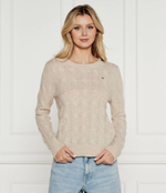 Хлопковый свитер Tommy Hilfiger - кремовый(WW0WW43586)