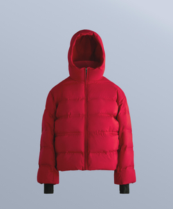 Oysho Легкий водонепроницаемый короткий пуховик Minardi Piume Kayak, красный