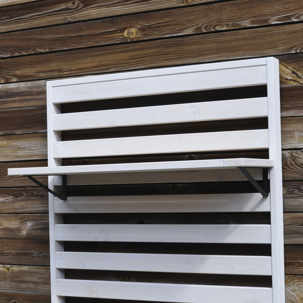 Панель для стен, 76х5х177, Эпларо, стеновые панели, вешалка настенная, для балкона и прихожей, массив дерева, белый, Dipriz