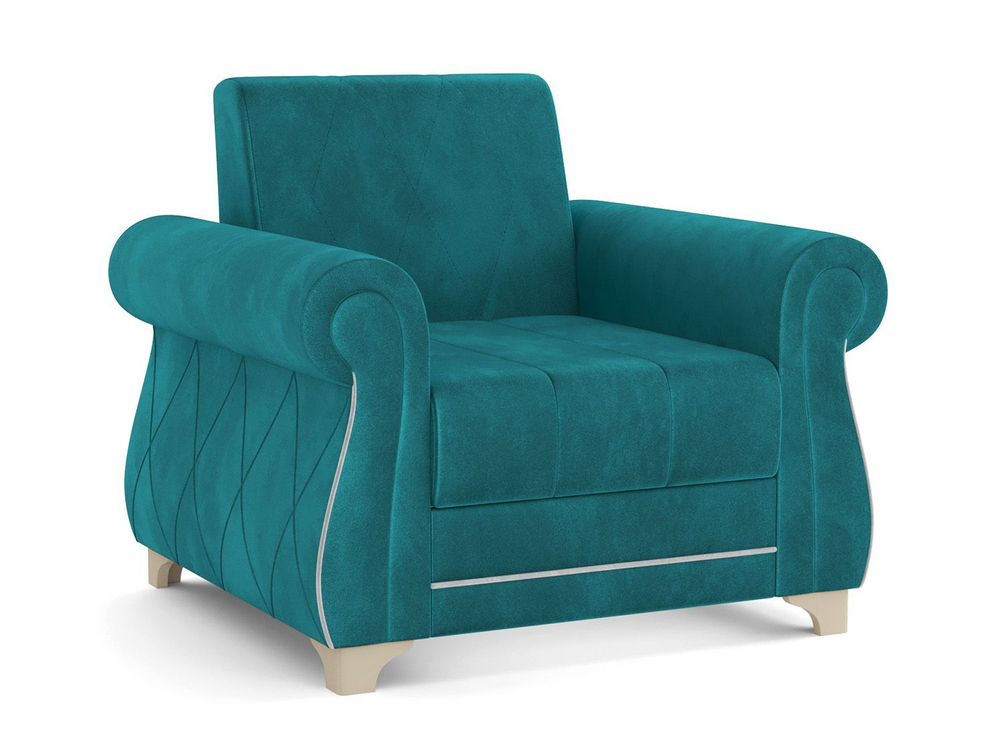 Кресло для отдыха Порто М велюр тенерифе изумруд/грей