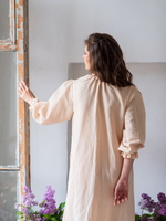 Льняное бохо платье (бежевый)