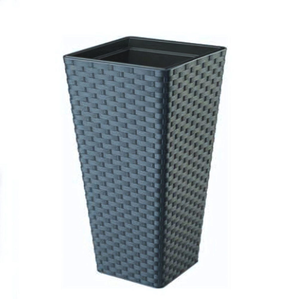 Кашпо "RATTANA SLIM square" 2в1 (с технол горшком) W-39х39 H-75 L-77,5/15,96л антрацит