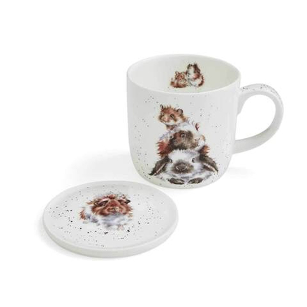 Royal Worcester Кружка Wrendale Designs 290 мл со свинкой и блюдцем