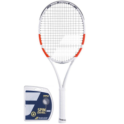 Теннисная ракетка Babolat Pure Strike Lite - white/red/black + Струны + Натяжка