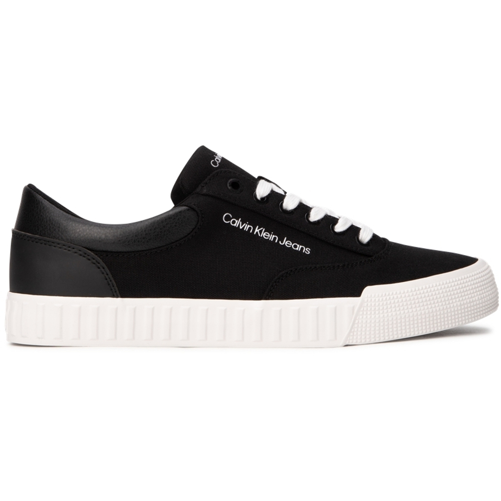 CK/Calvin Klein simple contrast Color letter low-top sneakers men's space black