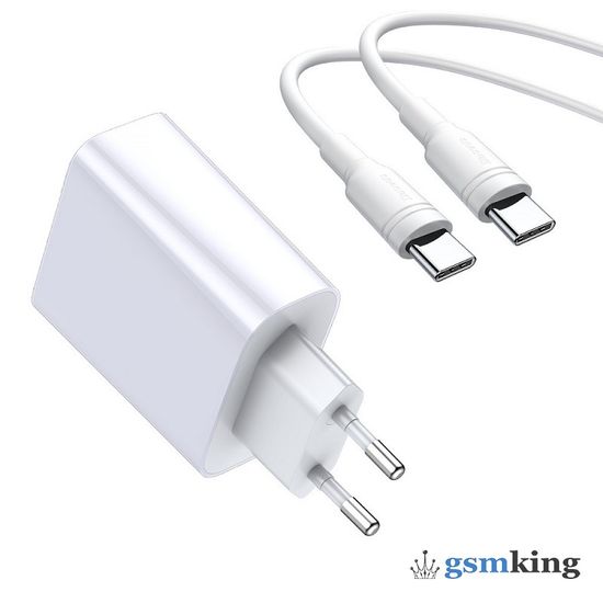 Baseus Speed PPS Quick Charger C+U 30W (With 1M C to C Cable) EU White TZCAFS-A02
