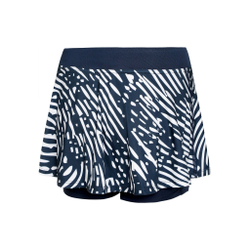 Женская теннисная юбка BIDI BADU Fingerprint Printed Wavy Skirt Women - Dark Blue, White