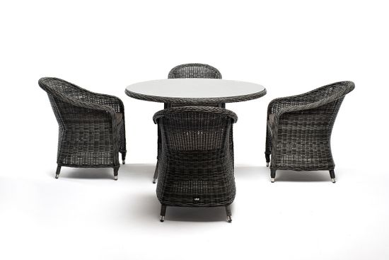"Равенна" обеденная группа плетеная, цвет графит