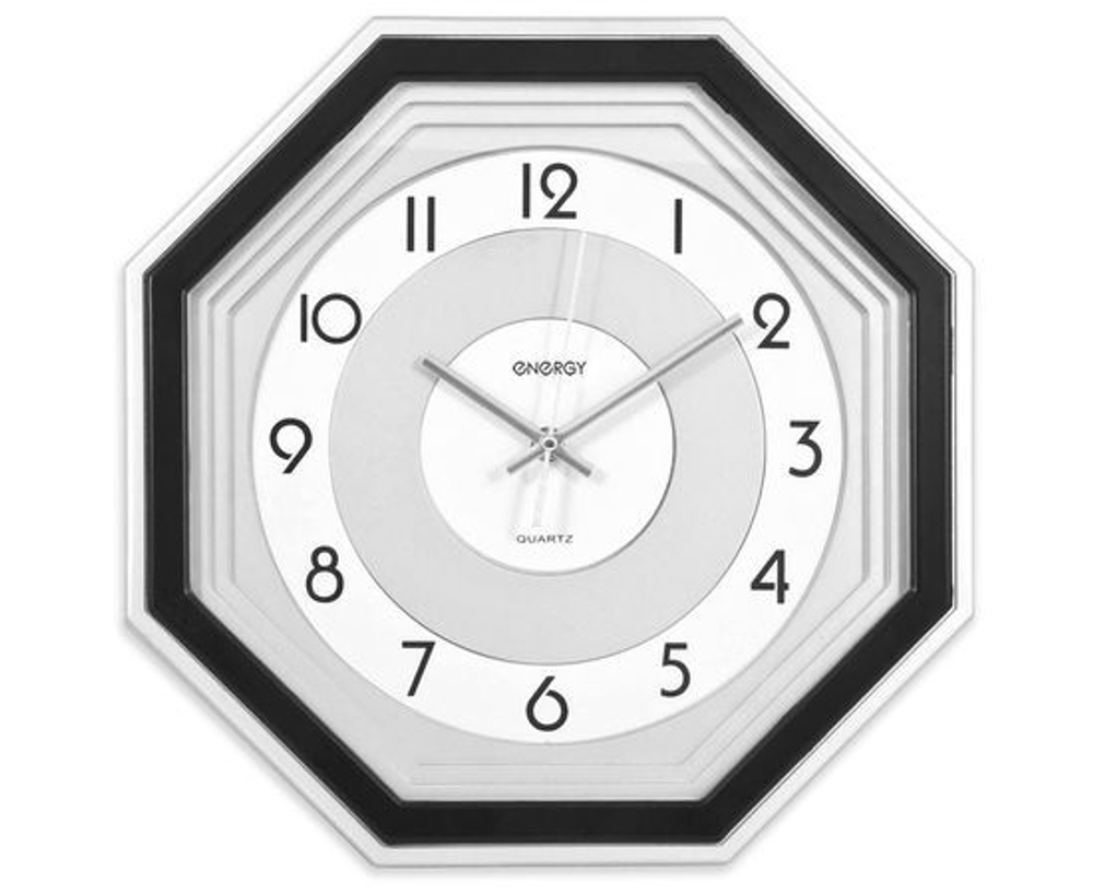 Часы настенные Energy EC-12, 33*33*4,3см (восьмиугол) плавный ход, пластик, АА*1шт нет в компл