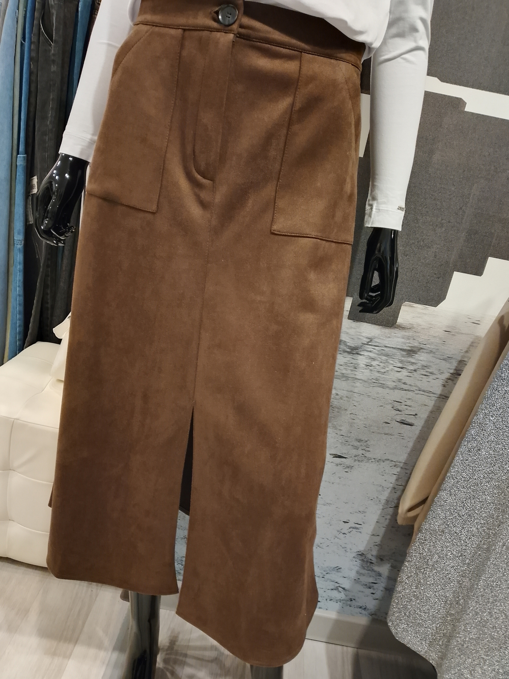 Юбка замшевая