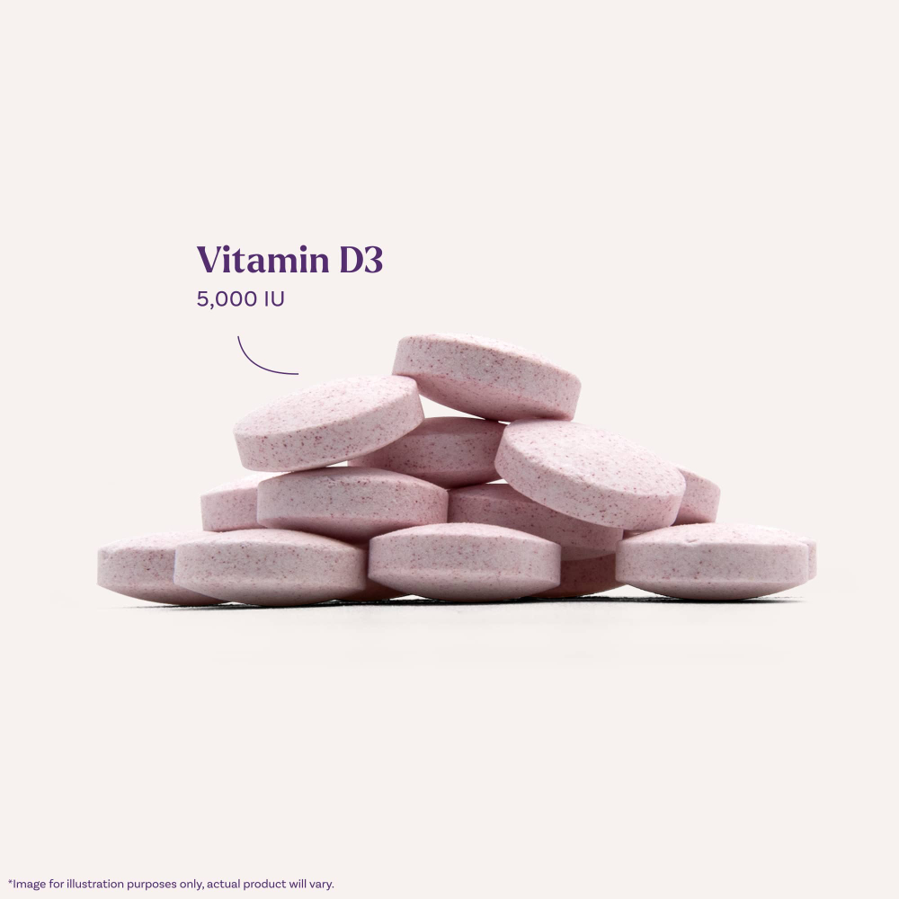 Natrol, витамин D3, со вкусом клубники, 5000 МЕ, 90 таблеток