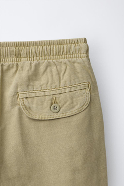 ZARA СТРУЯЩИЕСЯ ХЛОПКОВЫЕ БРЮКИ, ХАКИ