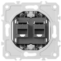 Donel механизм розетки RJ11 + RJ45 (двойная) cat.3/5e/ClassE-4/8, серия DB