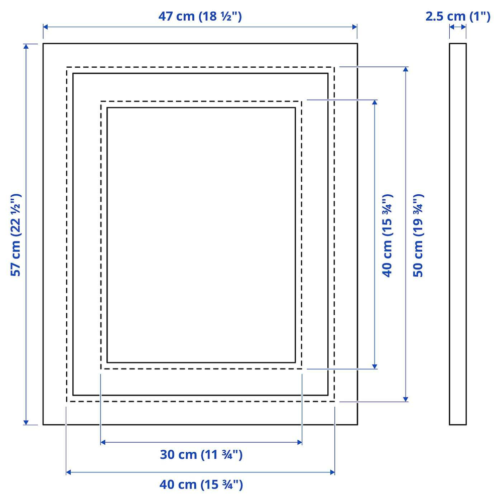 IKEA EDSBRUK  (ИКЕА ЕДСБРУК)  -  Рама, окрашенная в черный цвет, 40x50 см
