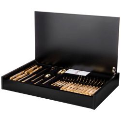 НАБОР СТОЛОВЫХ ПРИБОРОВ "MIRAGE GOLD IVORY PEARL" НА 6 ПЕРСОН 24 ПР.