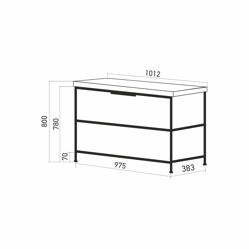Тумба д/ванной "БРУКЛИН-60" Бетон под раковину Fest 60 (Sanita Luxe) ЛОФТ (ЛДСП)