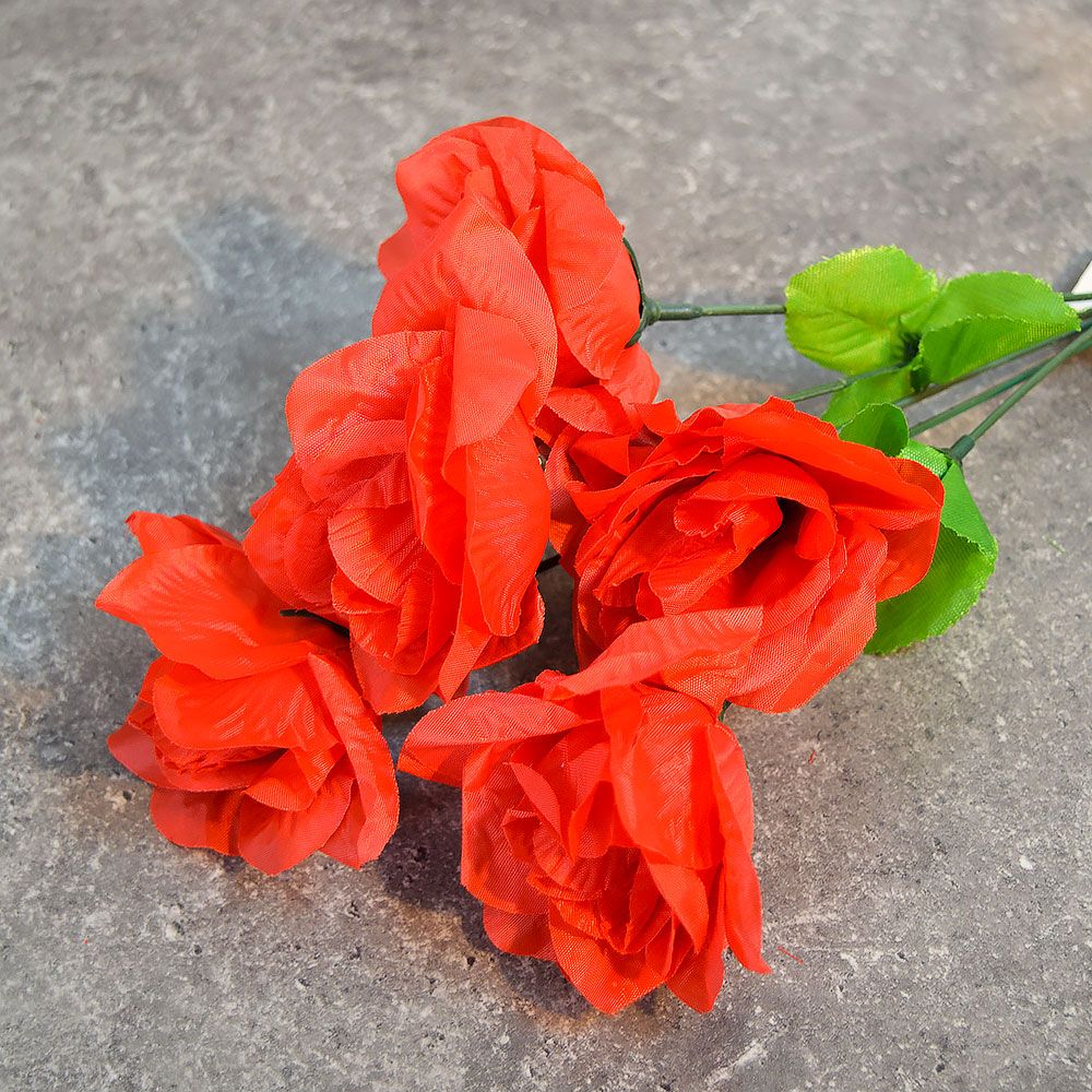 Цветы искусственные "Розы алые" 32см