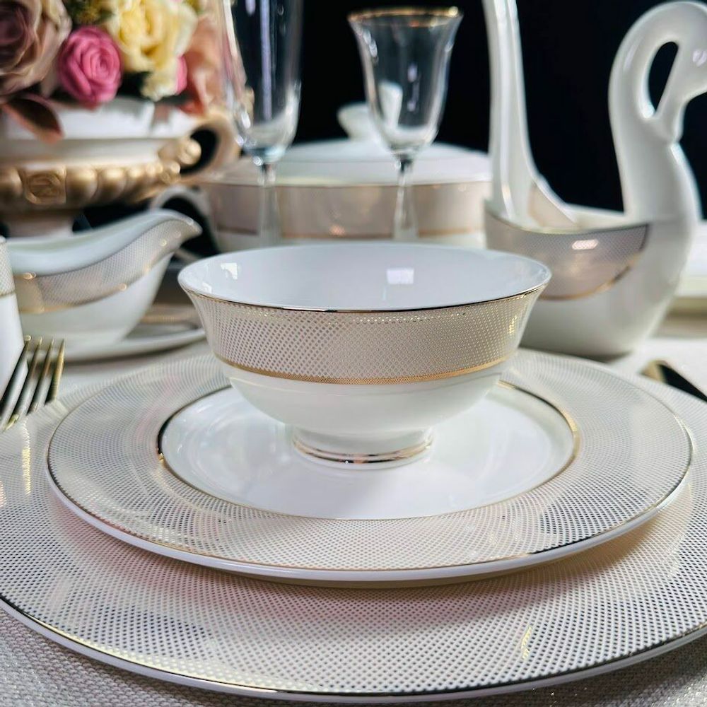 Lenardi 145-514 Набор из 6 салатников 11,5см ЗОЛОТАЯ СИМФОНИЯ в под.уп.(х16)Костяной фарфор