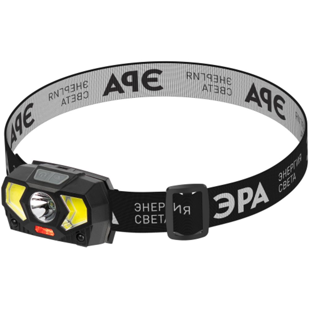 Фонарь налобный светодиодный ЭРА GB-608 на батарейках, 3xAAA, 5Вт, 7 режимов, черный