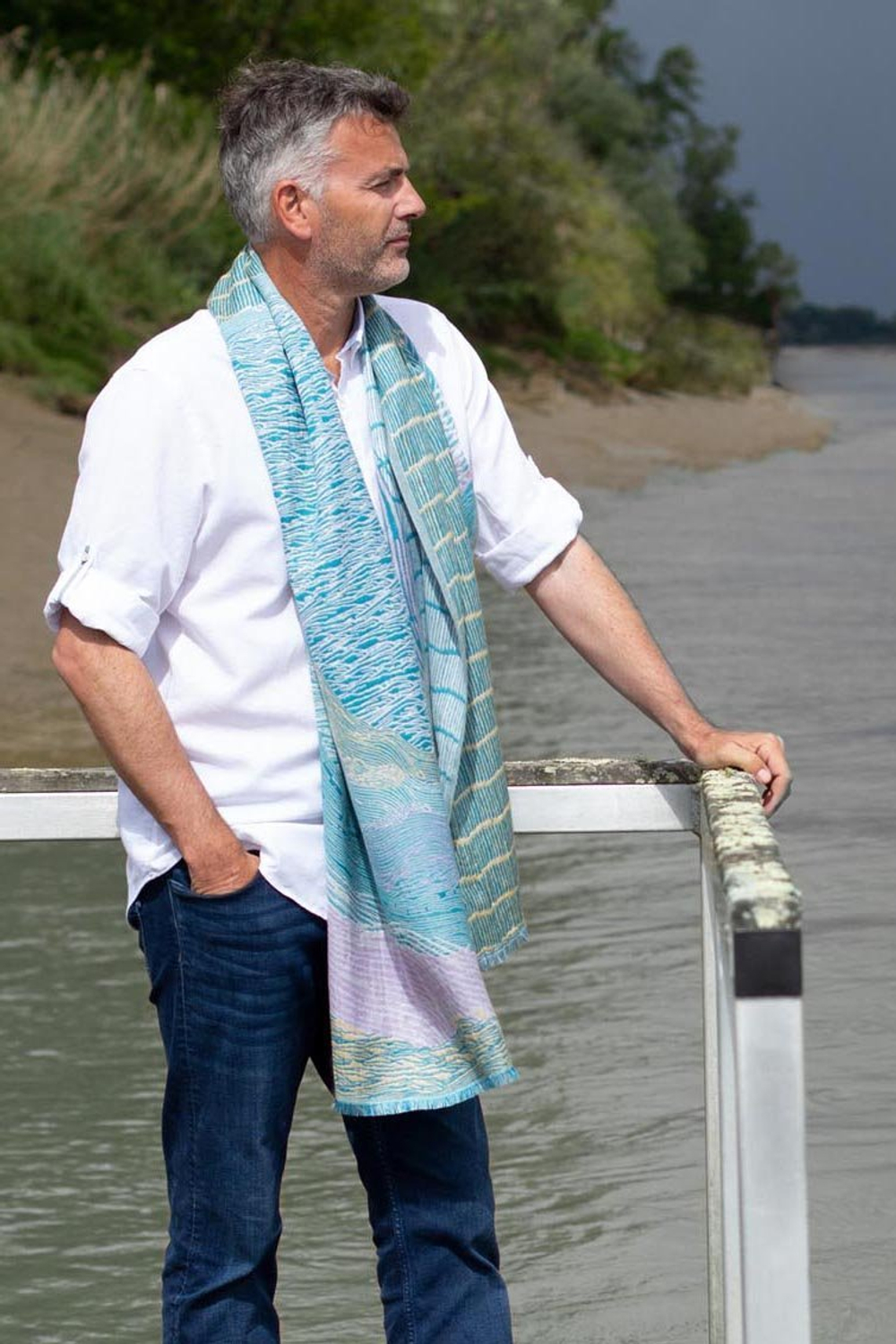 Шаль 50x200 Petrusse Flots Lagon