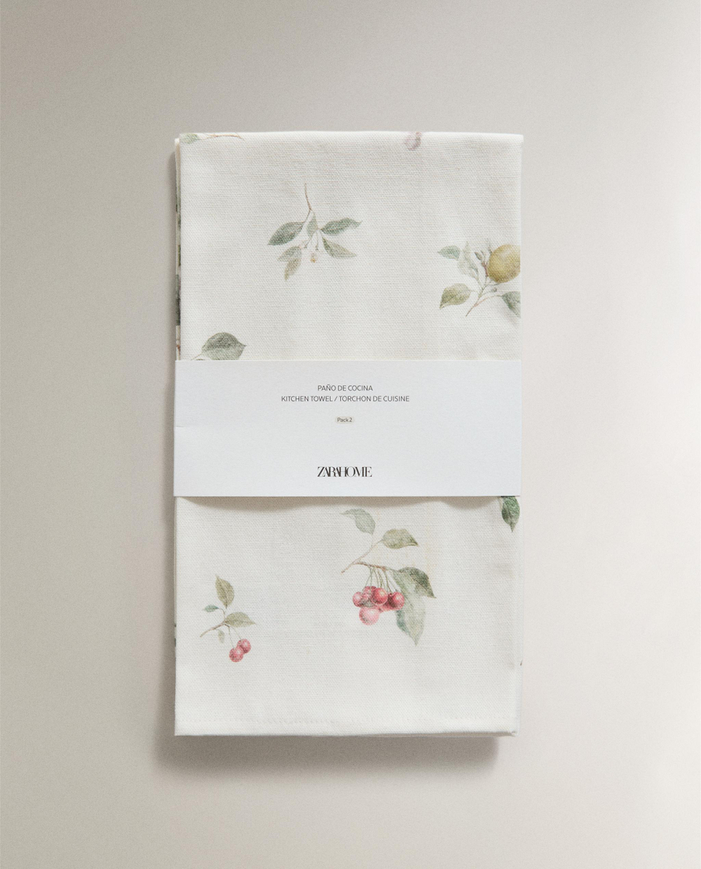 Zara Home кухонное полотенце из хлопка, цветочный мотив, 60 40 см (комплект 2 шт.) · 9225/026