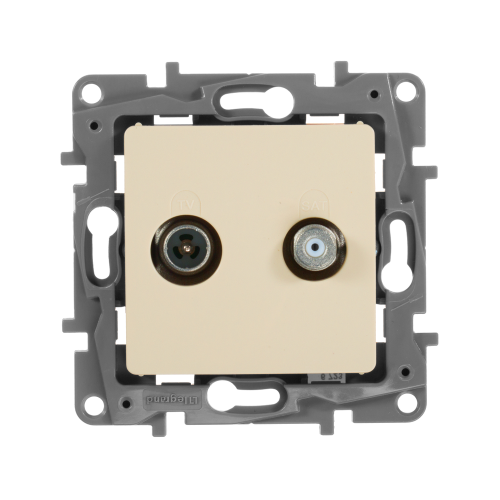 Розетка TV-SAT двухкабельная - слоновая кость ETIKA Legrand