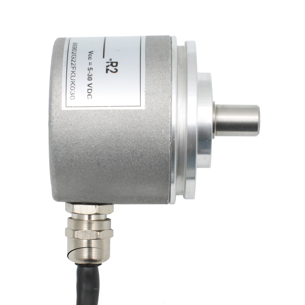 Инкрементальный программируемый энкодер INNOCONT D=50мм, выступающий вал 6мм, 5…30VDC, выход TTL/HTL с инверсией, IP 65