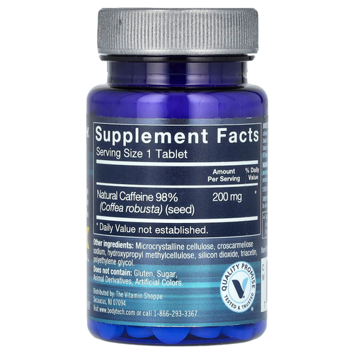 BodyTech, Натуральный кофеин, 200 мг, 100 таблеток