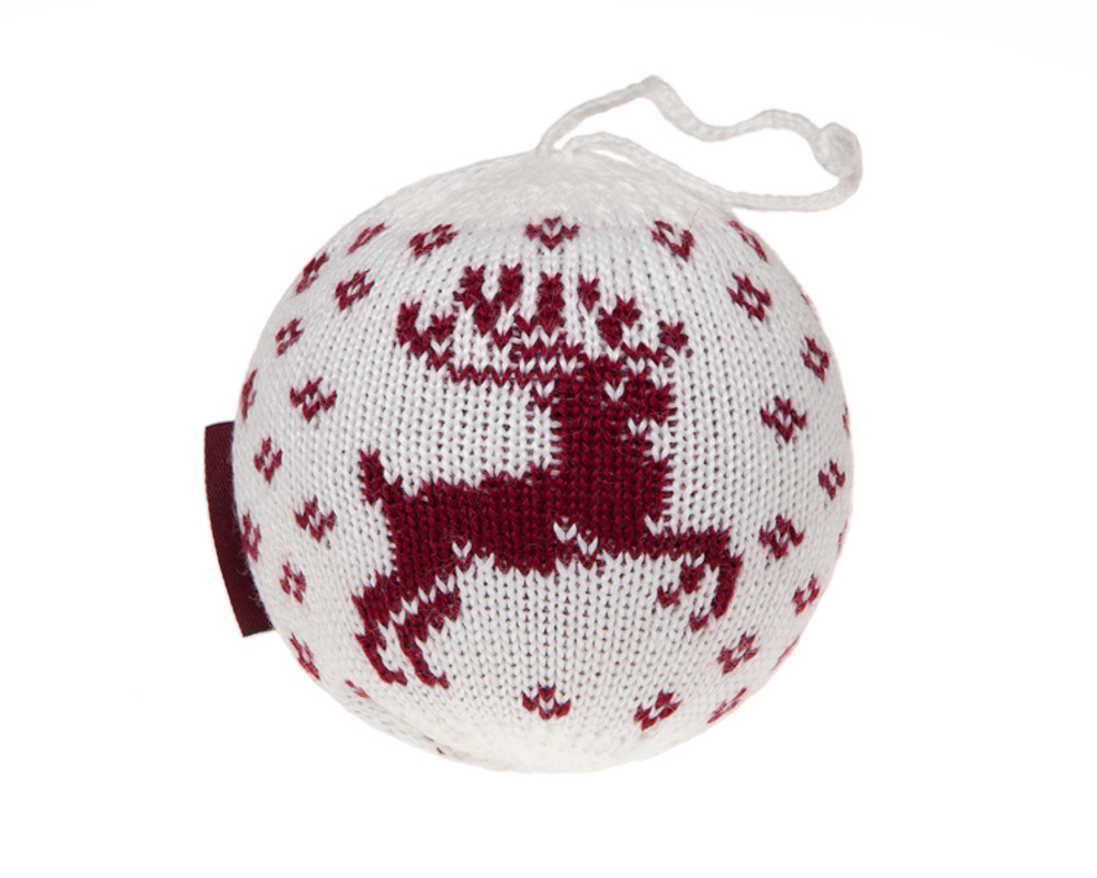 Шар декоративный 8см Luxberry Олень белый Португалия