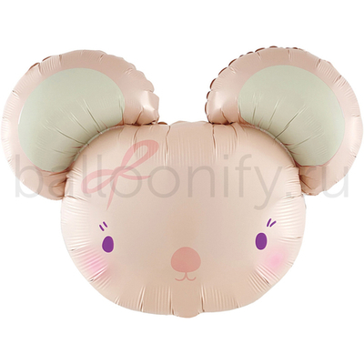 Шар (27''/69 см) Фигура, Милая мышка, Розовый, 1 шт. в уп.