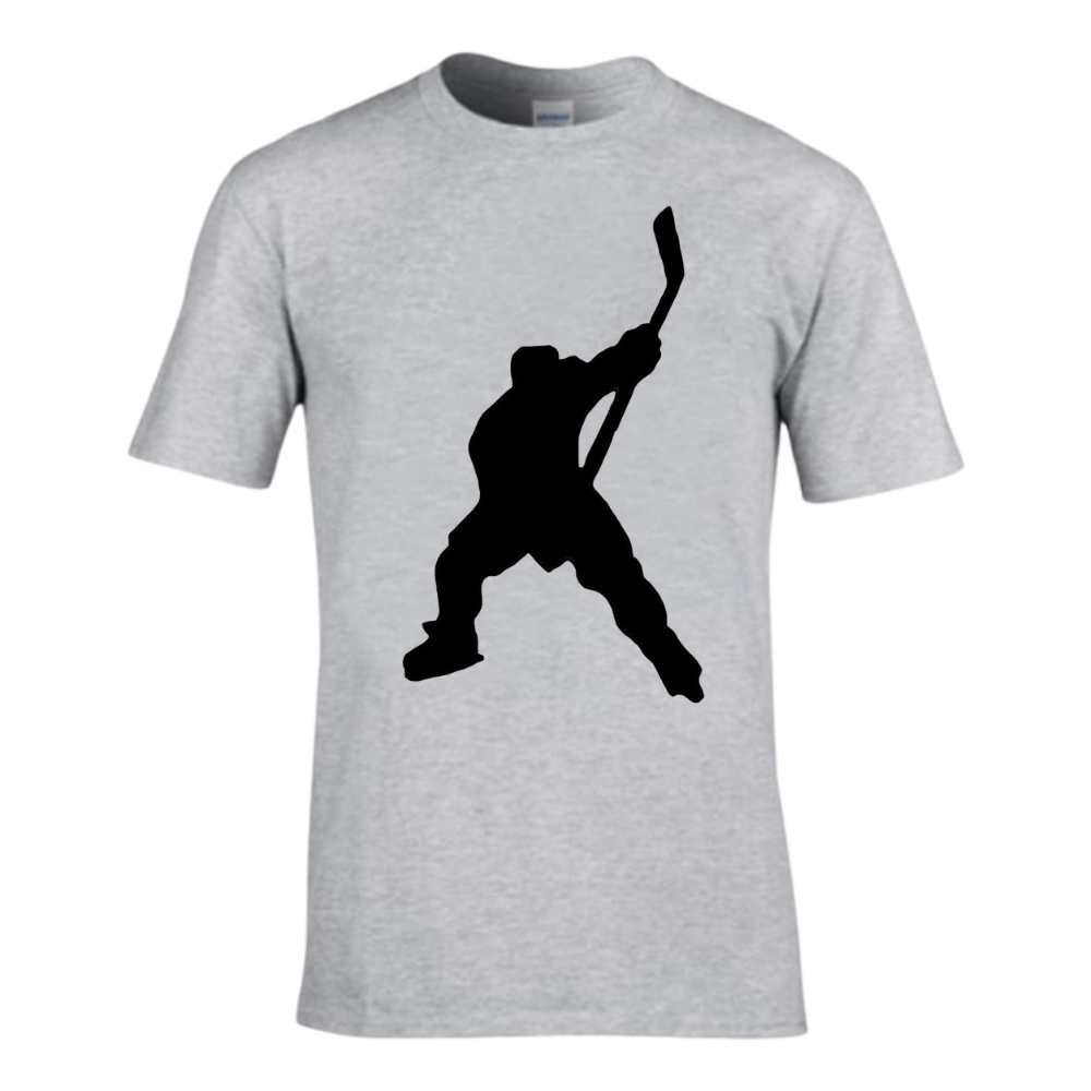 Футболка с черным средним хоккеистом гель