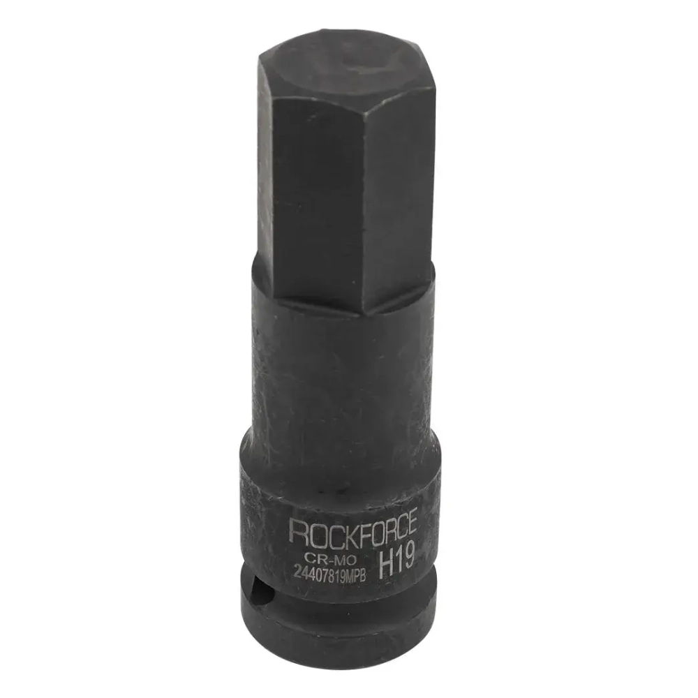 Головка-бита 6-гранная ударная 19мм,1/2'' RockForce RF-24407819MPB
