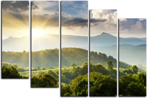 Модульная картина "Горный пейзаж"