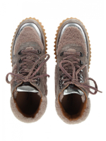 Кеды высокие жен. Voile Blanche EVA серый с мехом роз.