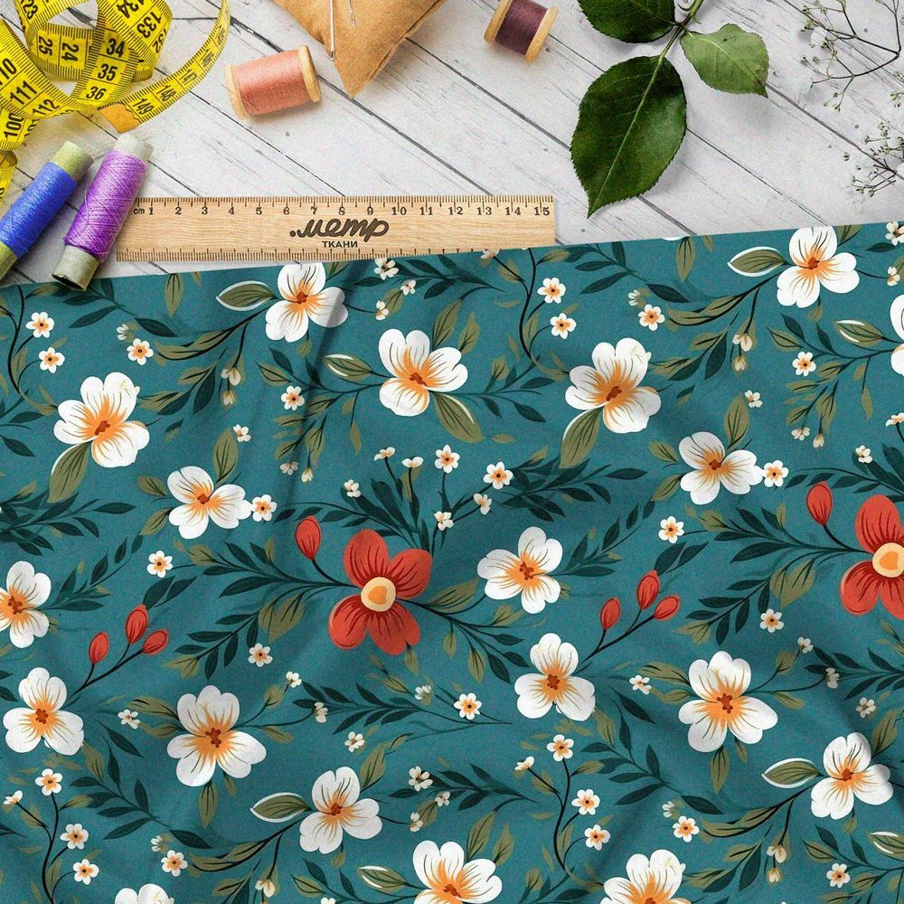 Ткань Ниагара Софт весенний цветочный ветер