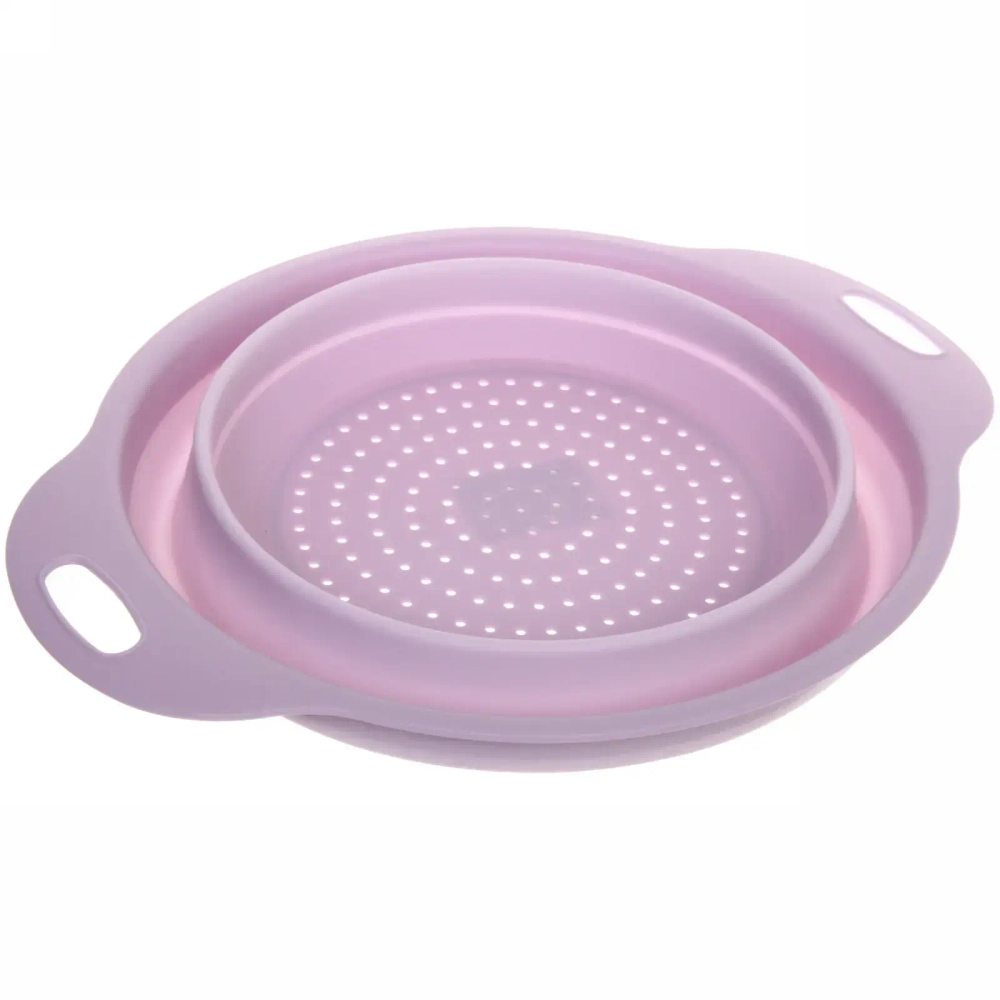 Дуршлаг пластиковый складной 24*30см , микс цветов