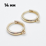 Ювелирные швензы с позолотой, размер 14*2,5 мм, цена за пару