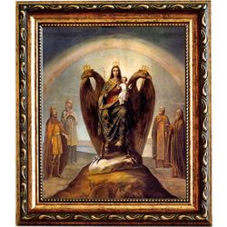 Самодержавная икона Божией Матери на холсте.