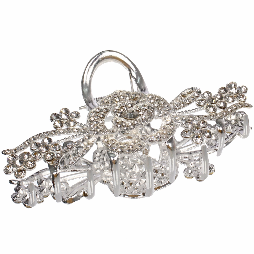 Заколка - краб для волос на блистере «LAVITA», роза, цвет серебро и золото, 10,5*5,5см