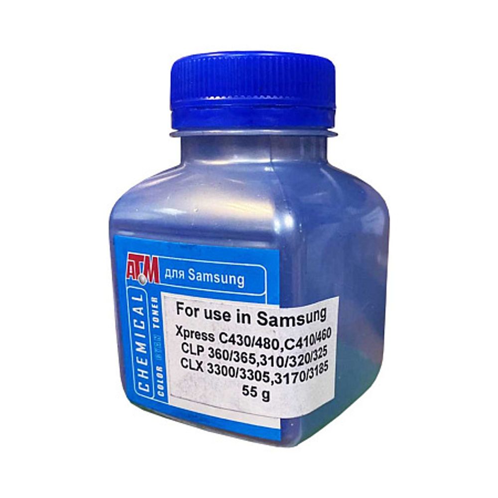 Тонер для SAMSUNG C430/480, CLP360/325 (55гр, голубой, Chemical) Silver ATM